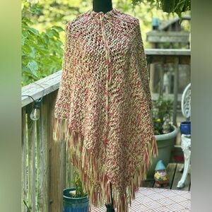 Vintage 70s Crocheted Poncho